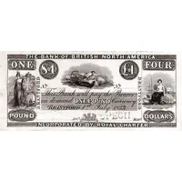 4 Dollars / 1 Pound Bank of British North America, Brantford