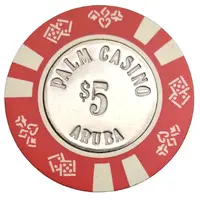 Token/Chip - 5 Dollars - Palm Casino Aruba Casino Chip