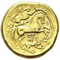 1/2 Stater with wolf and kneeling charioteer