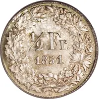 1/2 Franc Helvetia seated