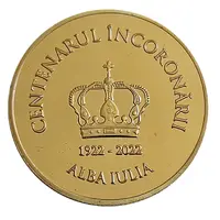 Medal - Golden World Coin Centenarul Încoronarii De La Alba Iulia