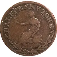 1/2 Penny - Field Marshal Wellington - Large legend letters