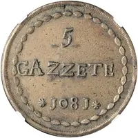 5 Gazettae Denomination in Italian