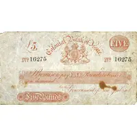 5 Pounds Colonial Bank of Issue