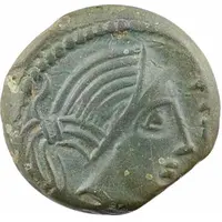 Bronze with eagle and hand holding sprig of berries