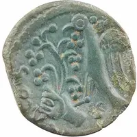 Bronze with eagle and hand holding sprig of berries