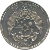 50 Seniti - Taufa'ahau Tupou IV Coronation - countermarked