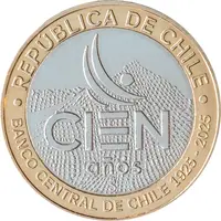 100 Pesos 100 años del Banco Central de Chile