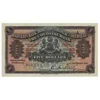 5 Dollars Barclay's Bank