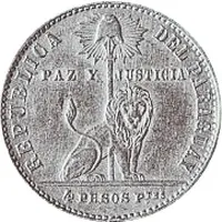 4 Pesos Fuertes Silver 'Bouvet' Pattern