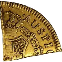 4 Pesos Fuertes '4' Countermark over 1/4 of Spanish colonial 8 Escudos