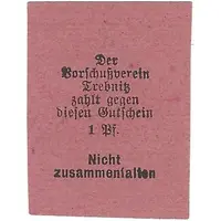 1 Pfennig Kaufmännischer Verein/Vorschußverein, roman type