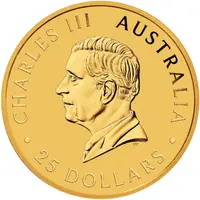 25 Dollars - Charles III 1st Portrait - Australian Kangaroo - Gold Bullion Coin