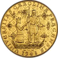 5 Ducats Charles University, reverse die trial