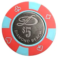Token/Chip - 5 Dollars - Diamond Beac Casino Chip