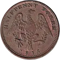 1/2 Penny - imitation Britannia and Eagle