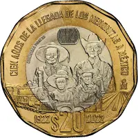 20 Pesos 100th Anniversary of the Arrival of the Mennonites in Mexico