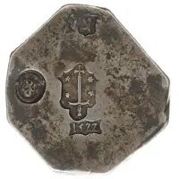 1 Daalder 4 stamps, octagonal