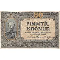 50 Krónur - Frederik VIII Landssjóður Íslands