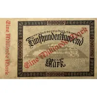 1 000 000 000 Mark Reichsbahndirektion, overprint on 500 000 Mark