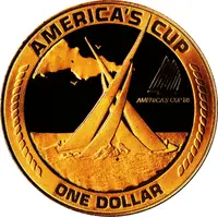 1 Dollar America's Cup with rope-like ornamentation