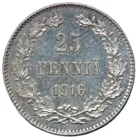 25 Pennia with crown