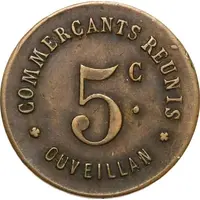 5 Centimes - Commerçants réunis - Ouveillan [11]