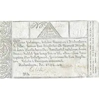 1 Rigsdaler Courant - Christian VII Backprint on Danish note, blue paper