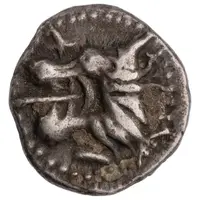 Silver 5 Asses Lion's head series II: facing left