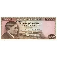 5000 Krónur Seðlabanki Íslands