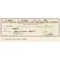 100 Lire Banca Agricola Commerciale della Repubblica di San Marino