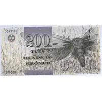 200 Krónur Type 1, thin security thread