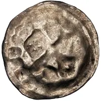 Denier Bracteate - Anonymous Sword left, key right and up, dot right