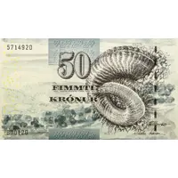 50 Krónur Type 1, thin security thread