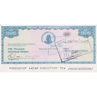 50 000 Dollars Travellers Cheque