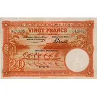 20 Francs Orange, 'TROISIEME EMISSION' overprint
