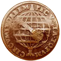 X Réis - Pedro V Countermark 'Small Crown' over X reis, Portugal and Brazil