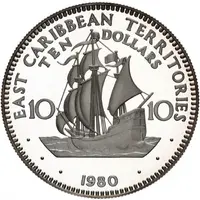 10 Dollars - Elizabeth II Caribbean Development Bank, Silver Proof Issue