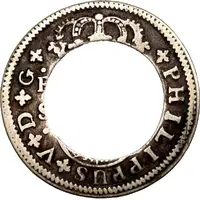 2 Bits Center hole in Spanish 2 Reales