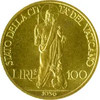 100 Lire - Pivs XI