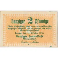 2 Pfennige Danziger Zentralkasse