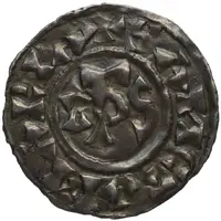 Denier - Robert II Sainte-Marie du Puy mint, monogram XPS