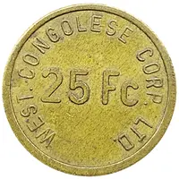 25 Francs - West. Congolese Corp. Ltd.
