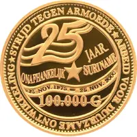 100 000 Gulden 25th Anniversary of Independence