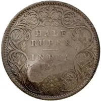 1/2 Rupee - Pemba Countermarked, Victoria