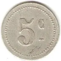 5 Centimes Bougie Chamber of Commerce, Curved '5' and Large 'C'