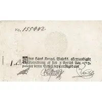 1 Rigsdaler No monogram, impressed coat of arms