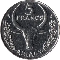 5 Francs / 1 Ariary