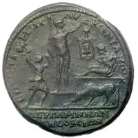 Medallion - Commodus Gladiator and bull