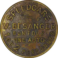 Jeton de fête forraine - Speedcars V. Besanger